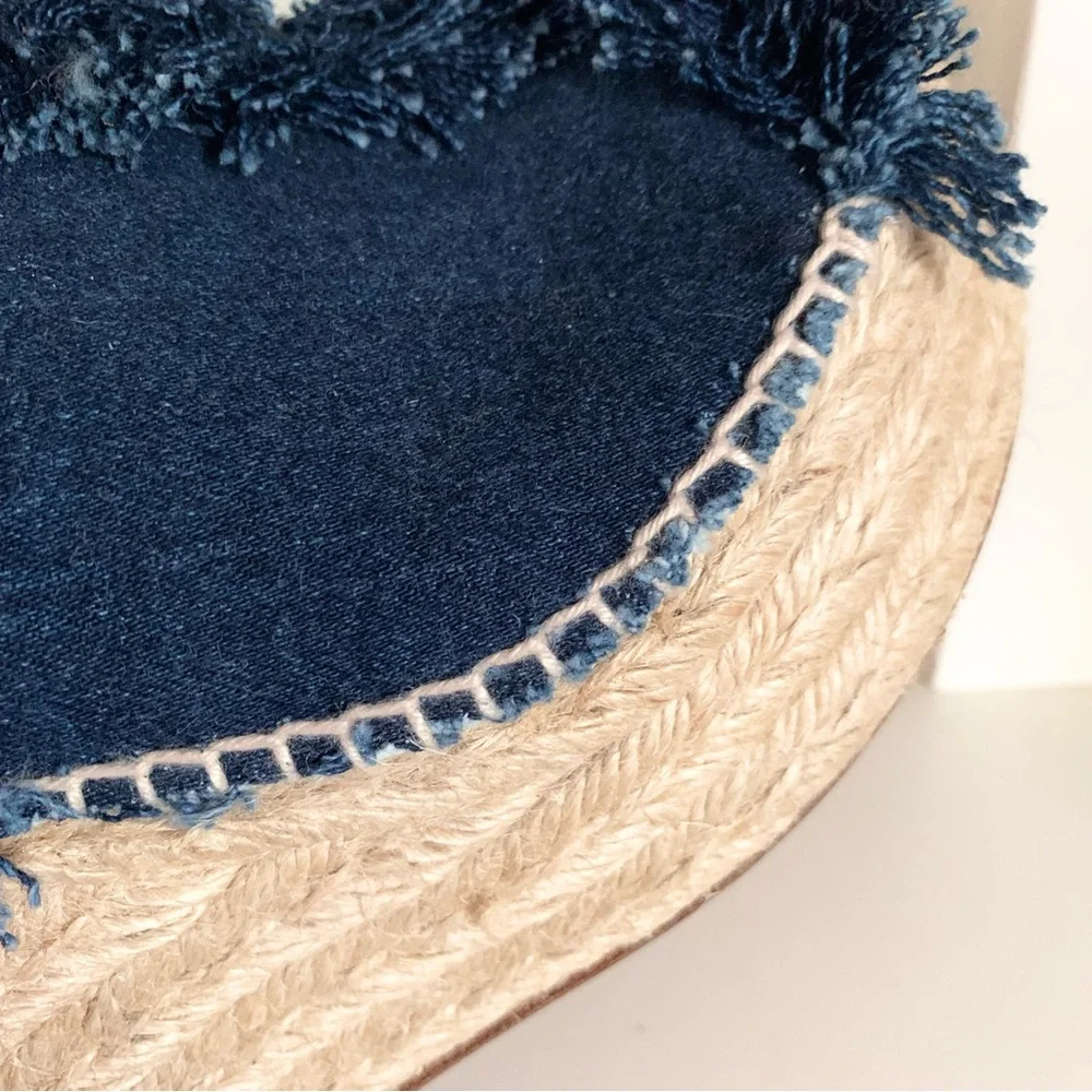 Chloe suede denim wedge heels